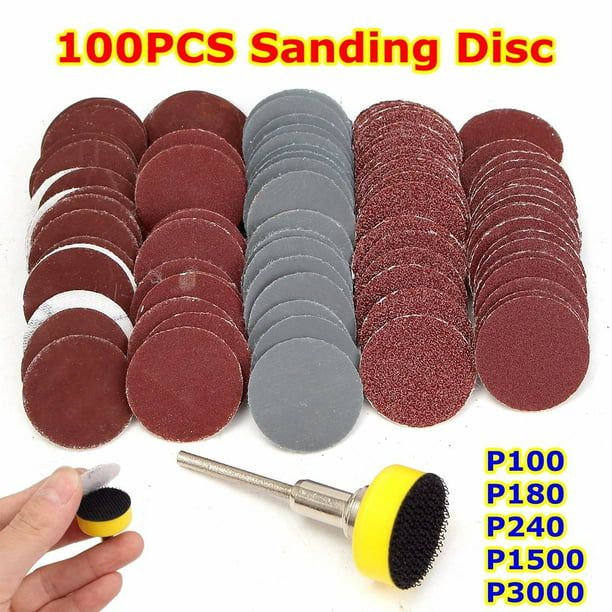 100pcs Sanding Disc 25mm Hook Loop Sandpaper Sander Backing Pad Wood Polishing 